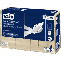 Kéztörlő, Interfold hajtás, 2 rétegű, 180 lap, H2 rendszer, Advanced, TORK "Xpress® Soft Multifold", natúr Kéztörlő, Interfold hajtás, 2 rétegű, 180 lap, H2 rendszer, Advanced, TORK "Xpress® Soft Multifold", natúr