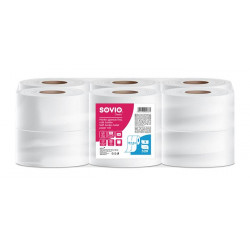 Toalettpapír, 2 rétegű, 124,8 m, 18 cm átmérő, SOVIO