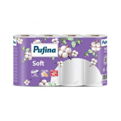 Háztartási papírtörlő, 2 rétegű, 50 lap, 4 tekercses, PUFINA "Soft" Háztartási papírtörlő, 2 rétegű, 50 lap, 4 tekercses, PUFINA "Soft"