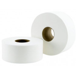 Toalettpapír, 2 rétegű, nagytekercses, 10 méter, 19 cm átmérő, hófehér