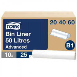 Hulladékgyűjtő zsák, 50 l, B1 rendszer, 25 db, TORK, átlátszó Hulladékgyűjtő zsák, 50 l, B1 rendszer, 25 db, TORK, átlátszó