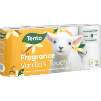 Toalettpapír, 3 rétegű, kistekercses, 8 tekercs, TENTO "Vanilla`s Touch", fehér