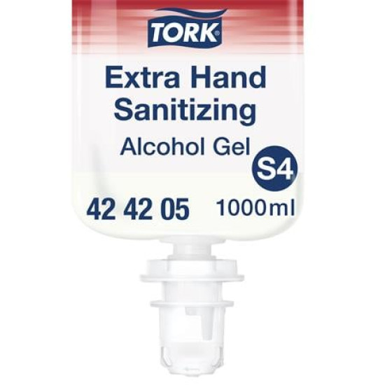 Kézfertőtlenítő gél, alkoholos, 1 l, S4 rendszer, TORK, átlátszó Kézfertőtlenítő gél, alkoholos, 1 l, S4 rendszer, TORK, átlátszó