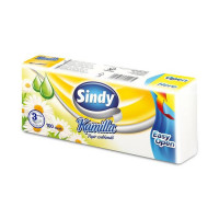 Papír zsebkendő, 3 rétegű, 100 db, "Sindy", kamilla Papír zsebkendő, 3 rétegű, 100 db, "Sindy", kamilla