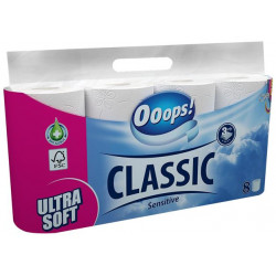 Tolatettpapír, 3 rétegű, 8 tekercses, "Ooops! Classic", sensitive