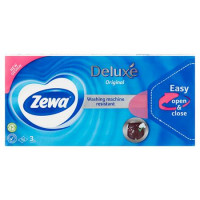 Papír zsebkendő, 3 rétegű, 90 db, ZEWA "Deluxe", illatmentes Papír zsebkendő, 3 rétegű, 90 db, ZEWA "Deluxe", illatmentes