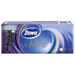 Papír zsebkendő, 4 rétegű, 10x9 db, ZEWA "Softis", classic