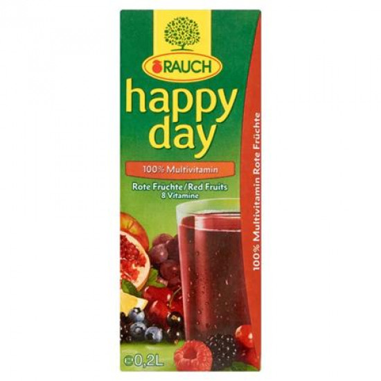 Gyümölcslé, 100%, 0,2 l, RAUCH "Happy day", RedMulti