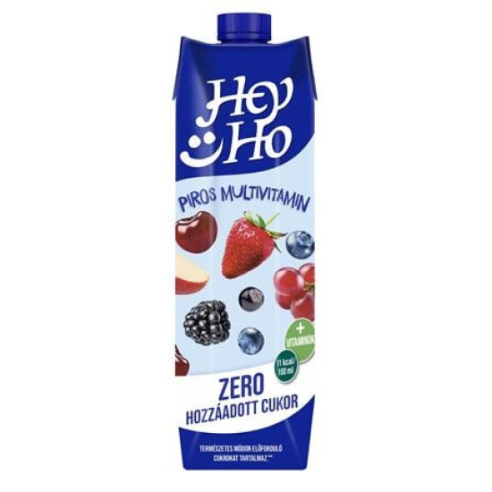 Gyümölcsital, 20%, cukormentes, 1 l, RAUCH "Hey-Ho ZERO", piros multivitamin