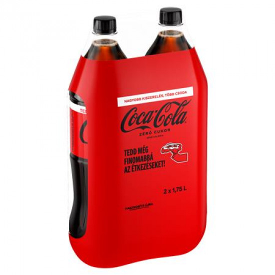 Üdítőital, szénsavas, 2x1,75 l, COCA COLA "Coca Cola Zero" Üdítőital, szénsavas, 2x1,75 l, COCA COLA "Coca Cola Zero"