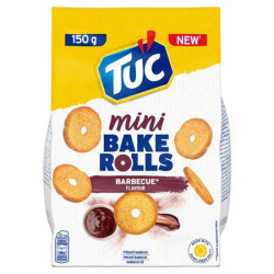 Pirított kenyérkarika, 150 g, TUC "Mini Bake Rolls", barbecue Pirított kenyérkarika, 150 g, TUC "Mini Bake Rolls", barbecue