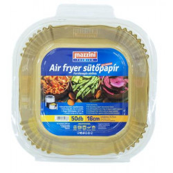 Sütőpapír, szilikonos, Air Fryer készülékhez, szögletes, 16 cm, 50 db, MAZZINI "Premium"