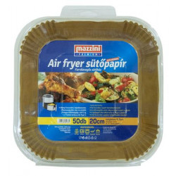 Sütőpapír, szilikonos, Air Fryer készülékhez, szögletes, 20 cm, 50 db, MAZZINI "Premium"
