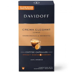 Kávékapszula, 10 db, DAVIDOFF "Crema Elegant Lungo" Kávékapszula, 10 db, DAVIDOFF "Crema Elegant Lungo"
