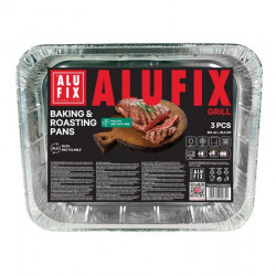 Alumínium grilltálca, 33x26 cm, 3 db, ALUFIX Alumínium grilltálca, 33x26 cm, 3 db, ALUFIX