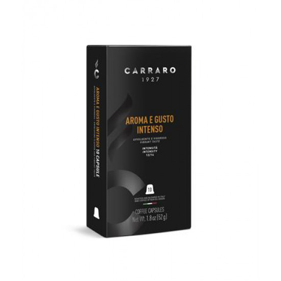 Kávékapszula, Nespresso® kompatibilis, 10 db, CARRARO "Aroma E Gusto Intenso"