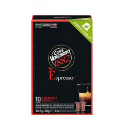 Kávékapszula, Nespresso® kompatibilis, 10 db, CAFFÉ VERGNANO "Espresso Cremoso"