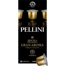 Kávékapszula, Nespresso® kompatibilis, 10 db, PELLINI, "Gran Aroma"