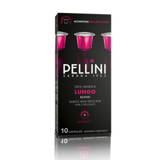 Kávékapszula, Nespresso® kompatibilis, 10 db, PELLINI, "Lungo"