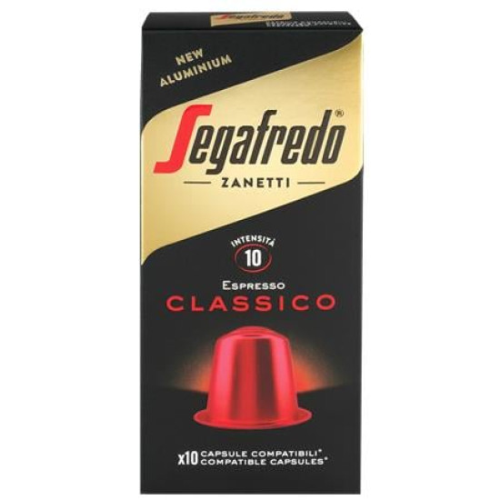 Kávékapszula, Nespresso® kompatibilis, 10 db, SEGAFREDO "Classico"