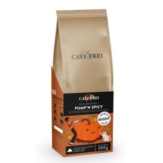 Kávé, pörkölt, őrölt, 200 g, CAFE FREI "New Orléans-i Pump`n spicy" sütőtökfűszeres