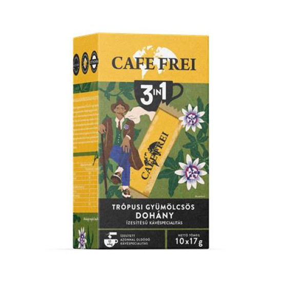 Instant kávé, 10x17 g, CAFE FREI "Trópusi gyümölcsös dohány" Instant kávé, 10x17 g, CAFE FREI "Trópusi gyümölcsös dohány"