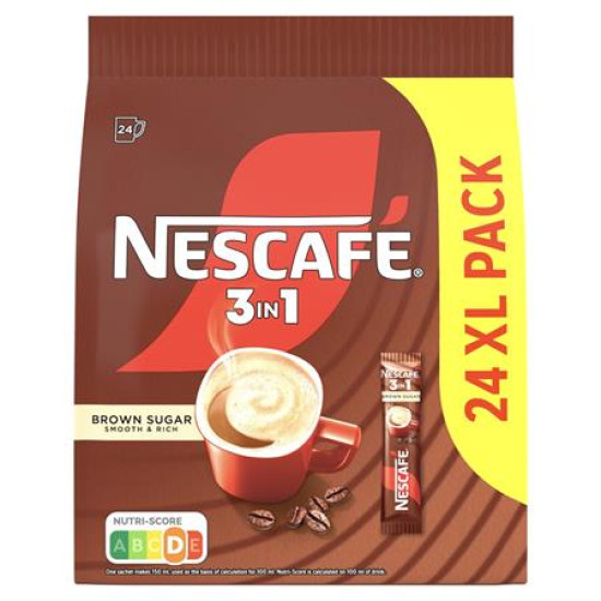 Instant kávé stick, 24x16,5 g, NESCAFÉ, 3in1, barna cukorral Instant kávé stick, 24x16,5 g, NESCAFÉ, 3in1, barna cukorral