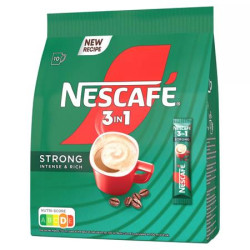 Instant kávé stick, 10x14 g, NESCAFÉ,  3in1 "Strong"