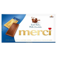 Táblás tejcsokoládé, 100 g, MERCI