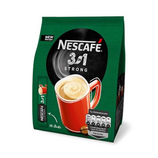 Instant kávé stick, 10x17 g, NESCAFÉ,  3in1 "Strong"