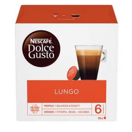 Kávékapszula, 16 db,  NESCAFÉ "Dolce Gusto Caffé Lungo"