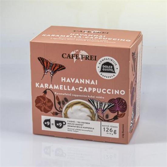 Kávékapszula, Dolce Gusto kompatibilis, 9 db, CAFE FREI "Havannai tej-caramel cappuccino"