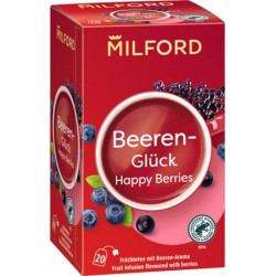 Gyümölcstea, 20x2,5 g, MILFORD "Happy berries", bogyós gyümölcs Gyümölcstea, 20x2,5 g, MILFORD "Happy berries", bogyós gyümölcs