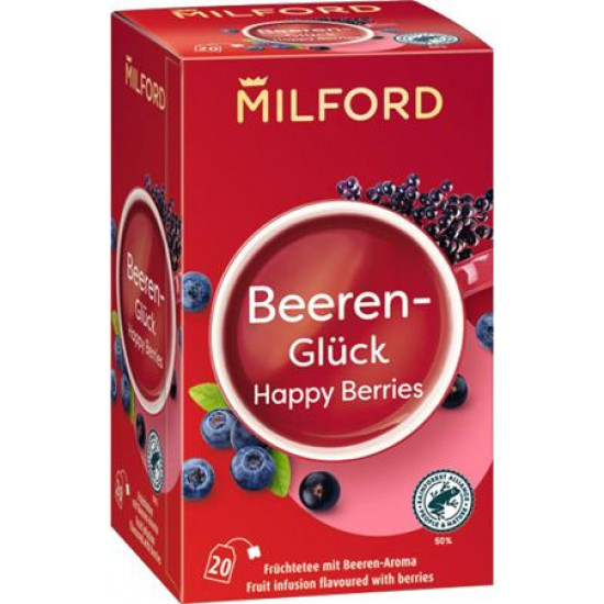 Gyümölcstea, 20x2,5 g, MILFORD "Happy berries", bogyós gyümölcs