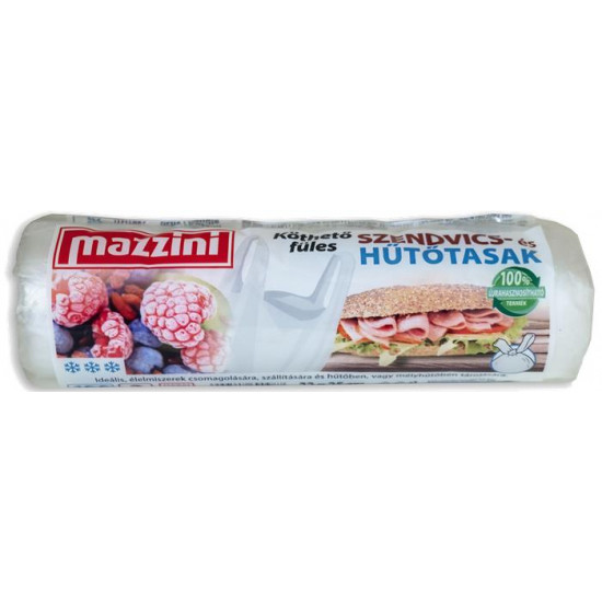 Hűtő- és uzsonnástasak, köthető füles, 2 l, MAZZINI, átlátszó