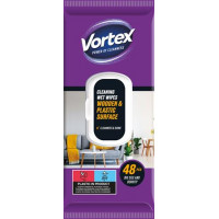 Nedves törlőkendő, fa- és műanyag felületre, 48 db, VORTEX Nedves törlőkendő, fa- és műanyag felületre, 48 db, VORTEX