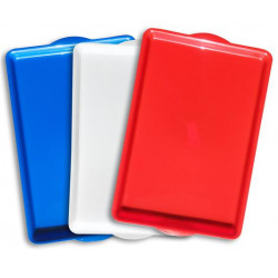 Tálca, műanyag, szögletes,43x28 cm, piros Tálca, műanyag, szögletes,43x28 cm, piros