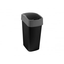 Billenős szemetes, 45 liter, CURVER "Pacific flip bin", fekete/ezüst Billenős szemetes, 45 liter, CURVER "Pacific flip bin", fekete/ezüst