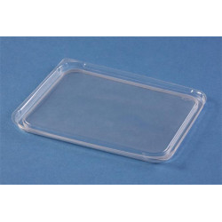 Tető, ételtároló dobozhoz, 500-1000 ml, műanyag, mikrózható, 50 db, "Varia", víztiszta