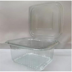 Ételtároló doboz, egybefedeles, műanyag, szögletes, 500 ml, 100 db, "Party", víztiszta Ételtároló doboz, egybefedeles, műanyag, szögletes, 500 ml, 100 db, "Party", víztiszta