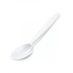 Evőkanál, műanyag, többször használatos, 18 cm, 50 db, fehér