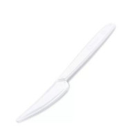Kés, műanyag, többször használatos, 18 cm, 50 db, fehér Kés, műanyag, többször használatos, 18 cm, 50 db, fehér