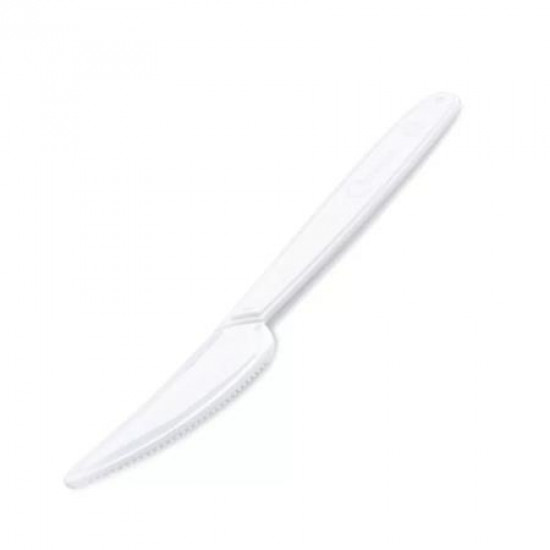 Kés, műanyag, többször használatos, 18 cm, 50 db, fehér Kés, műanyag, többször használatos, 18 cm, 50 db, fehér