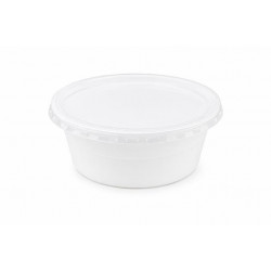 Műanyag gulyás tányér, tetőzhető, 500 ml, 50 db, fehér