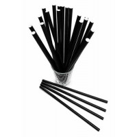 Szívószál, papír, 8x230mm, 250 db, fekete Szívószál, papír, 8x230mm, 250 db, fekete