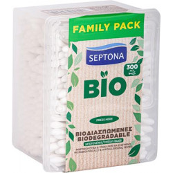 Fültisztító pálcika, biológiailag lebomló, 300 db, SEPTONA