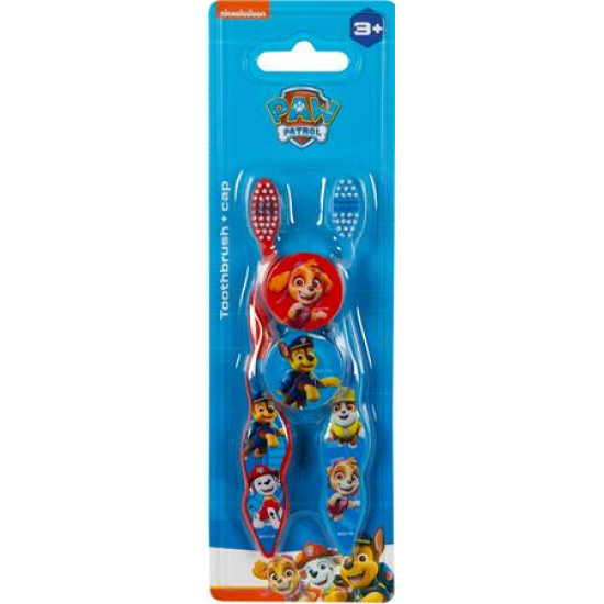 Fogkefe, gyerekeknek, puha, 2 db, kupakkal, 3+, "Paw Patrol"