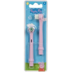 Pótfej, elektromos fogkeféhez, 2 db, "Peppa Pig", pink