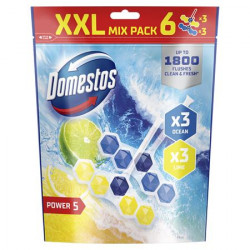 WC frissítő blokk, 6 db-os, DOMESTOS "Power 5", óceán és lime WC frissítő blokk, 6 db-os, DOMESTOS "Power 5", óceán és lime