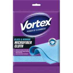 Törlőkendő, mikroszálas, üveg és tükör felületre, 35x35 cm, 1 db, VORTEX, kék